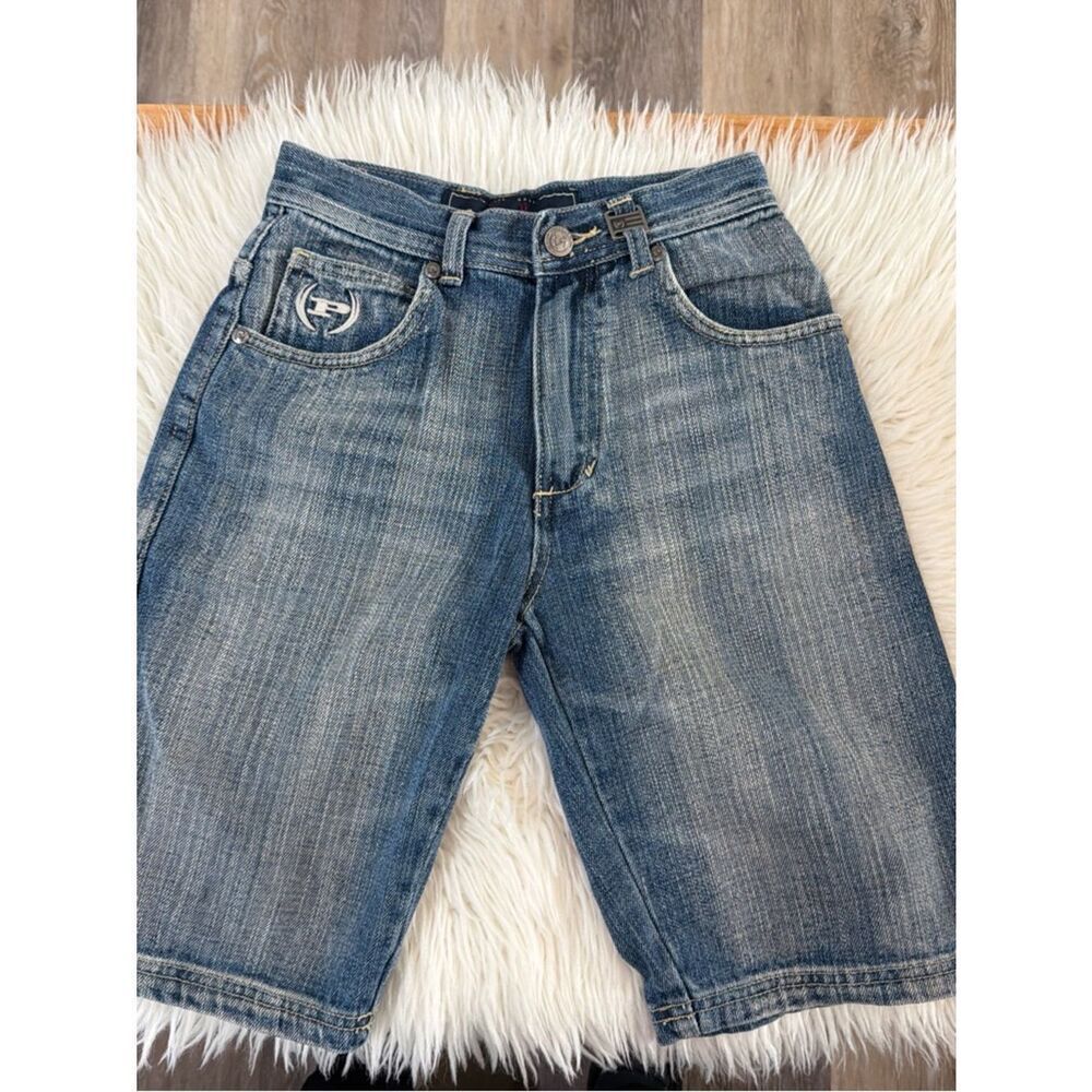 Phat Farm Women’s Washed Blue Denim Shorts Size 6